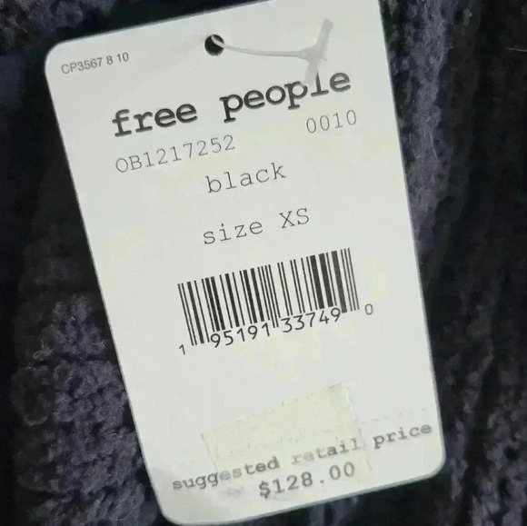 Free People Be Yours Pullover Sweater In Black extra small NWT - Picture 8 of 13